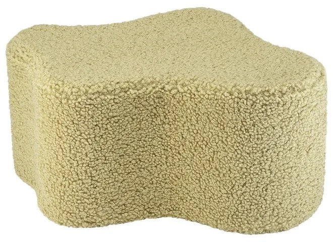 Puf de copii verde cu tapițerie din țesătură bouclé Cloud – Wigiwama