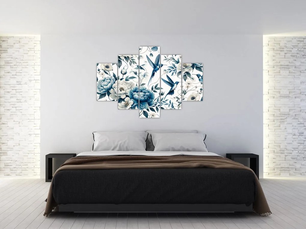 Tablou - Colibri cu flori (150x105 cm)