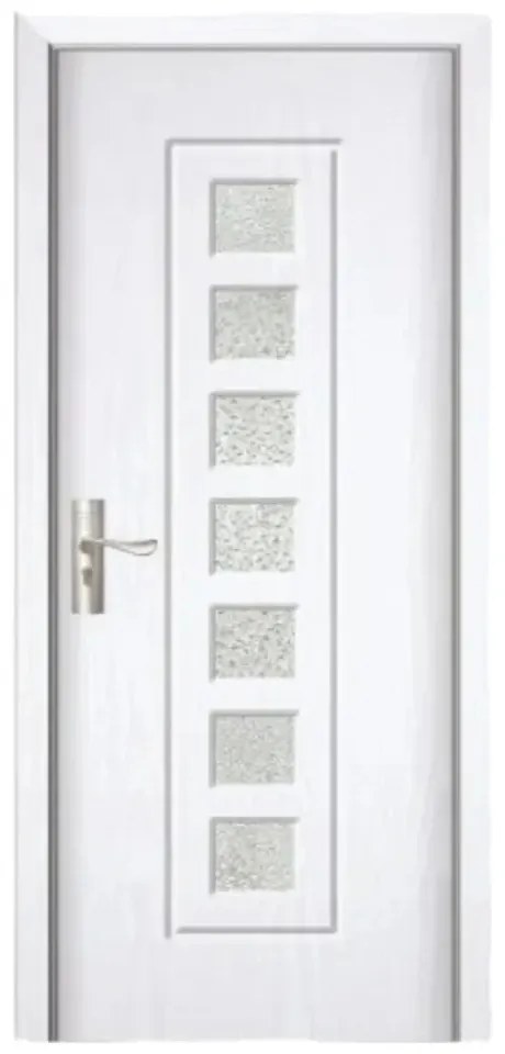 Usa Interior din MDF Novo Doors ND236, Cadru din Lemn Masiv, Geam Sablat, KIT COMPLET, Toc , Manere si balamale incluse (Culoare: Wenge, Toc: