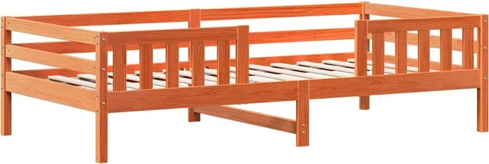 vidaXL Cadru pat fără saltea, maro ceruit, 75x190 cm, lemn masiv pin