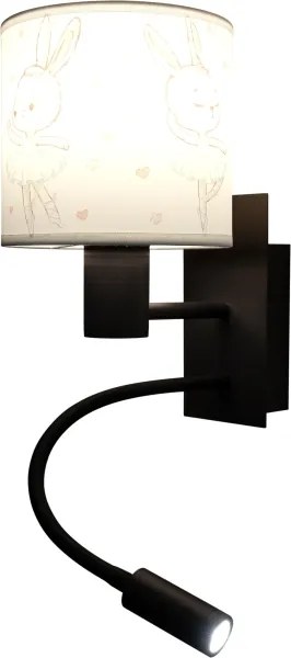 Brilagi - Lampă LED flexibilă BOBO 1xE27/25W/230V + LED/3W negru/alb/iepurași