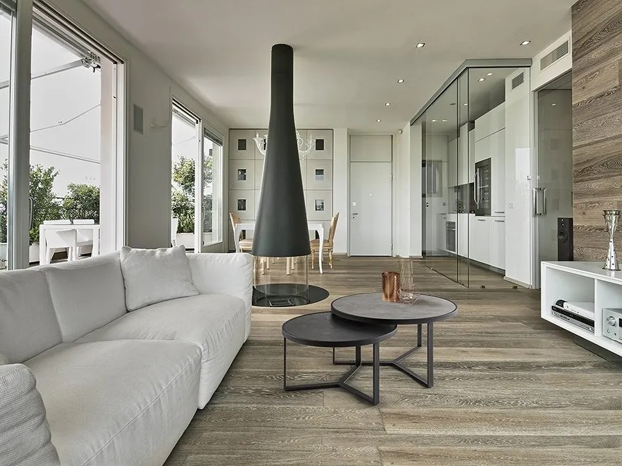 Set de 2 Masute de cafea design modern Naira gri/piatra neagra