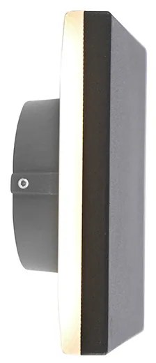 Aplică de perete de design din aluminiu gri 15 cm cu LED integrat 9W - Skyf