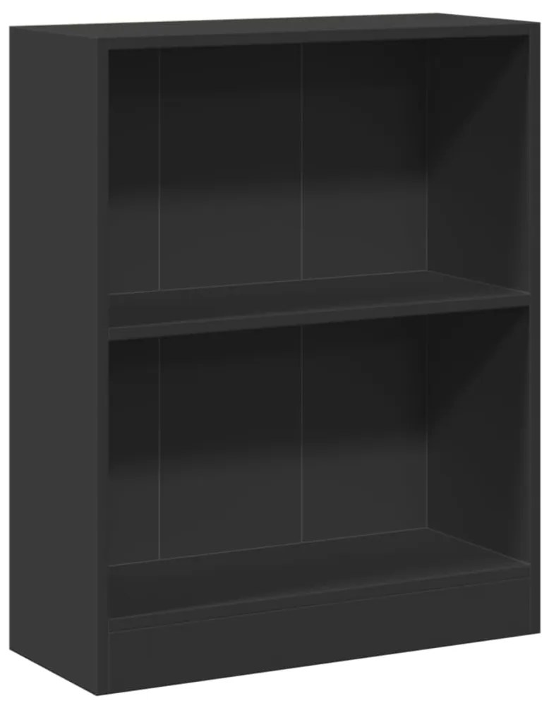 800856 vidaXL Bibliotecă, negru, 60x24x76 cm, lemn compozit