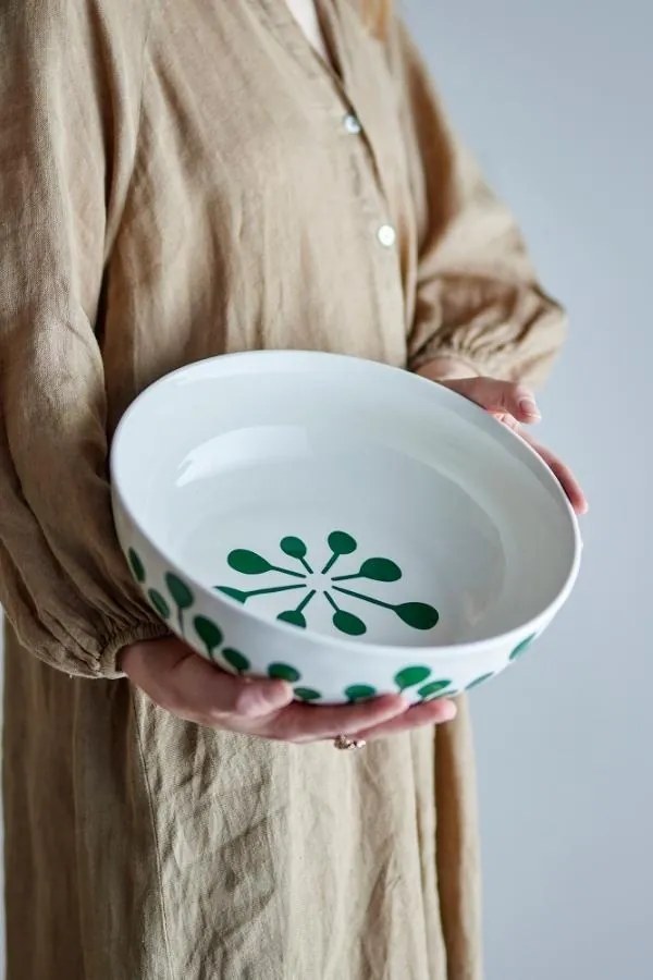 Bol ceramic cu finisaj verde natural – Linora