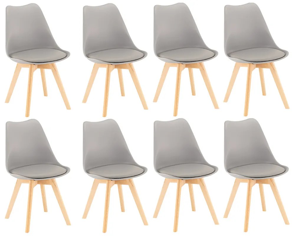 Scaun de sufragerie Silla 8 buc în gri