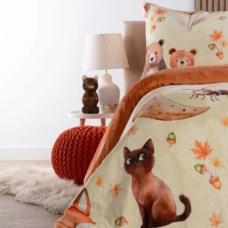decoDoma Lenjerie de pat din micropluș PRIETENI