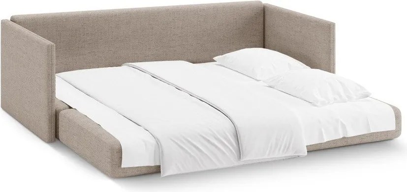 Canapea maro deschis extensibilă cu tapițerie din chenille 209 cm Shannon – Cosmopolitan Design