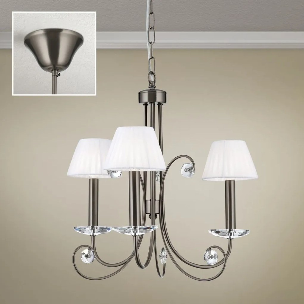 Candelabru stil clasic cu cristal K9 ARIANE 3L nickel inchis