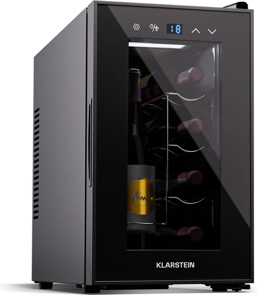 Klarstein Shiraz 8 Uno, frigider pentru vin, 8 sticle, 8 - 18 °C, control tactil