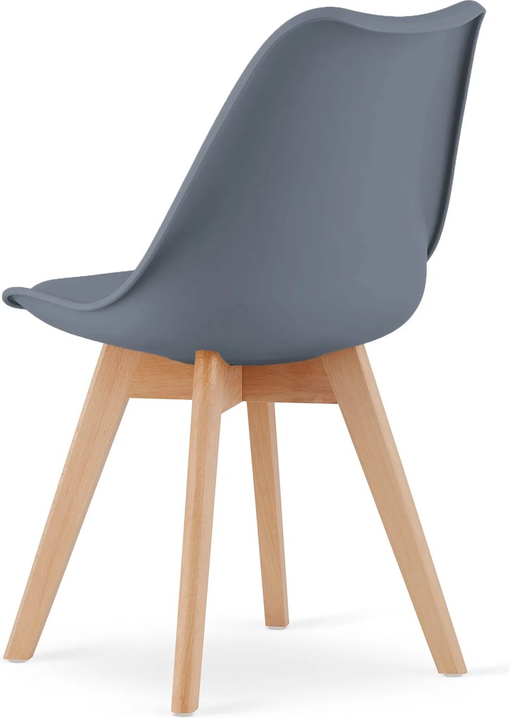 OFERTA Scaun gri inchis BALI MARK cu picioare din lemn de fag II. calitate