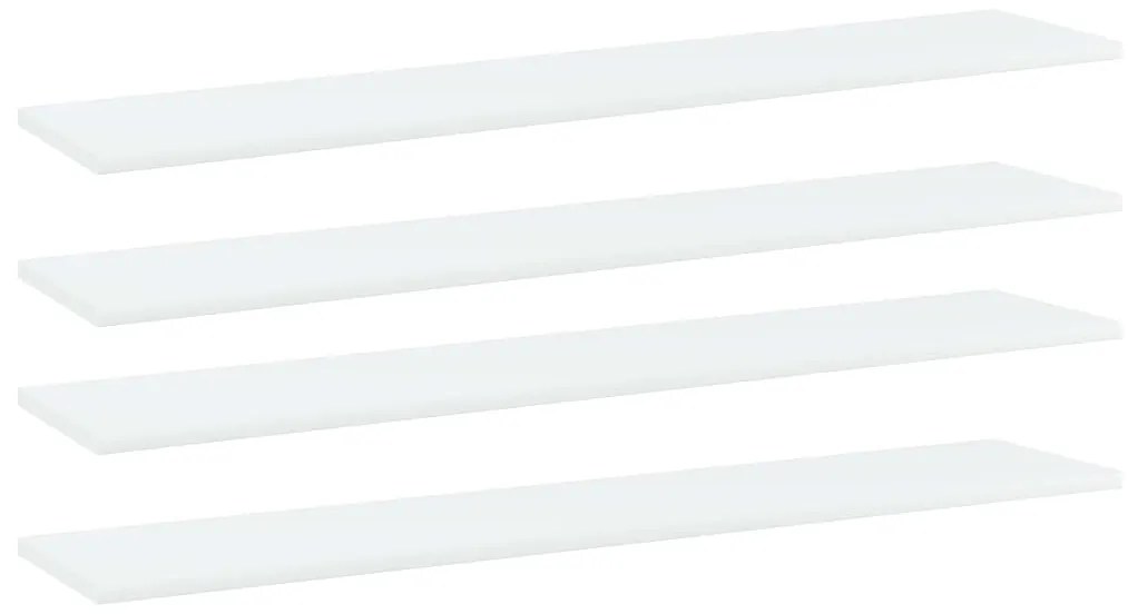vidaXL Plăci bibliotecă, 4 buc., alb, 100 x 20 x 1,5 cm, PAL