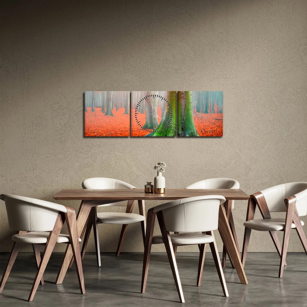 Tablou cu pomi (cu ceas) (90x30 cm)