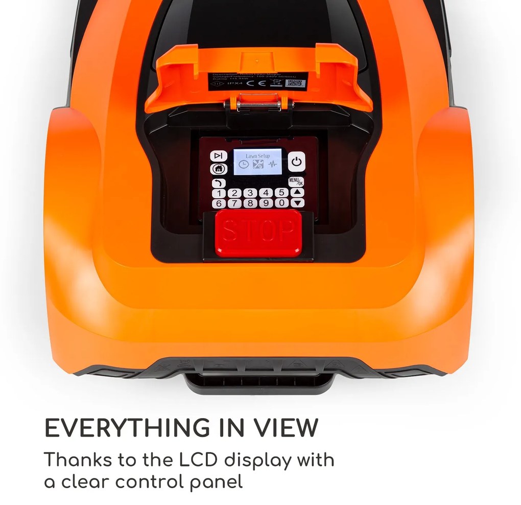 Blumfeldt Garden Hero, mașină de tuns iarbă robotizată, 5,2 Ah, funcționare baterie, până la 1200 m², portocaliu