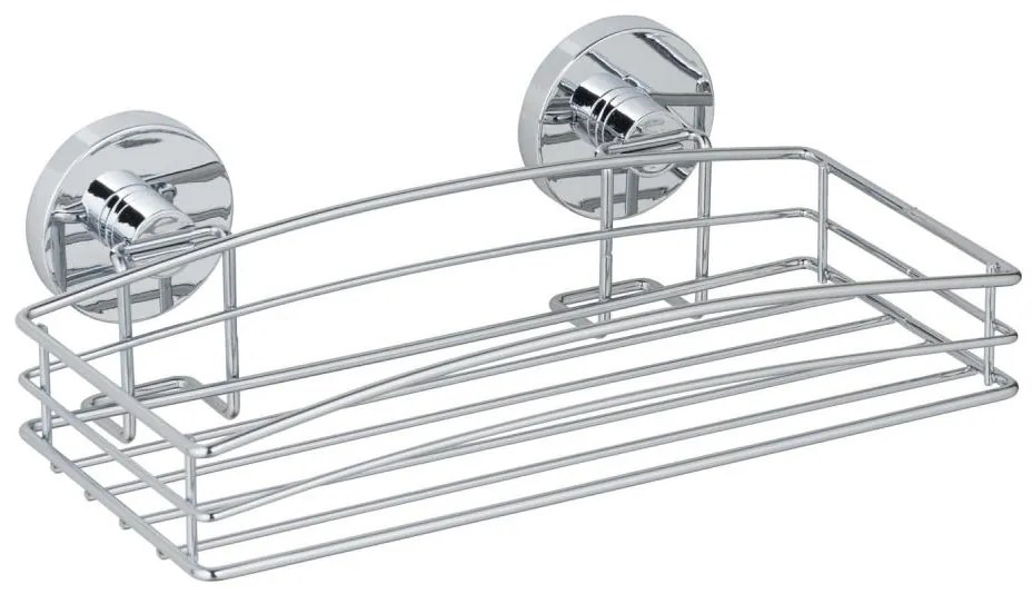 WENKO 20883100 - Poliță rotundă VACUUM-LOC din oțel, 26 x 15,3 cm, crom lucios
