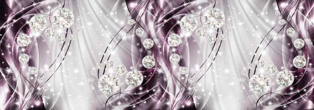 Fototapet - Abstract, diamante, argint și violet (152,5x104 cm), în 8 de alte dimensiuni noi