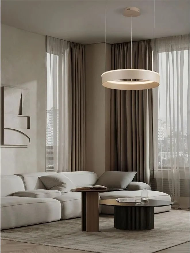 Lustra LED design circular OLIVIA bej D-60cm