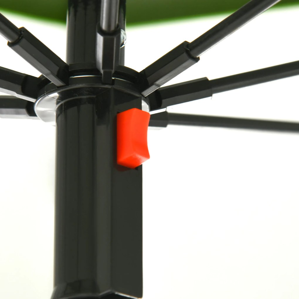 Outsunny Umbrelă de exterior rotundă inclinabilă protecție UV30, 8 tije de oțel și sac de transport inclus, verde | Aosom Romania