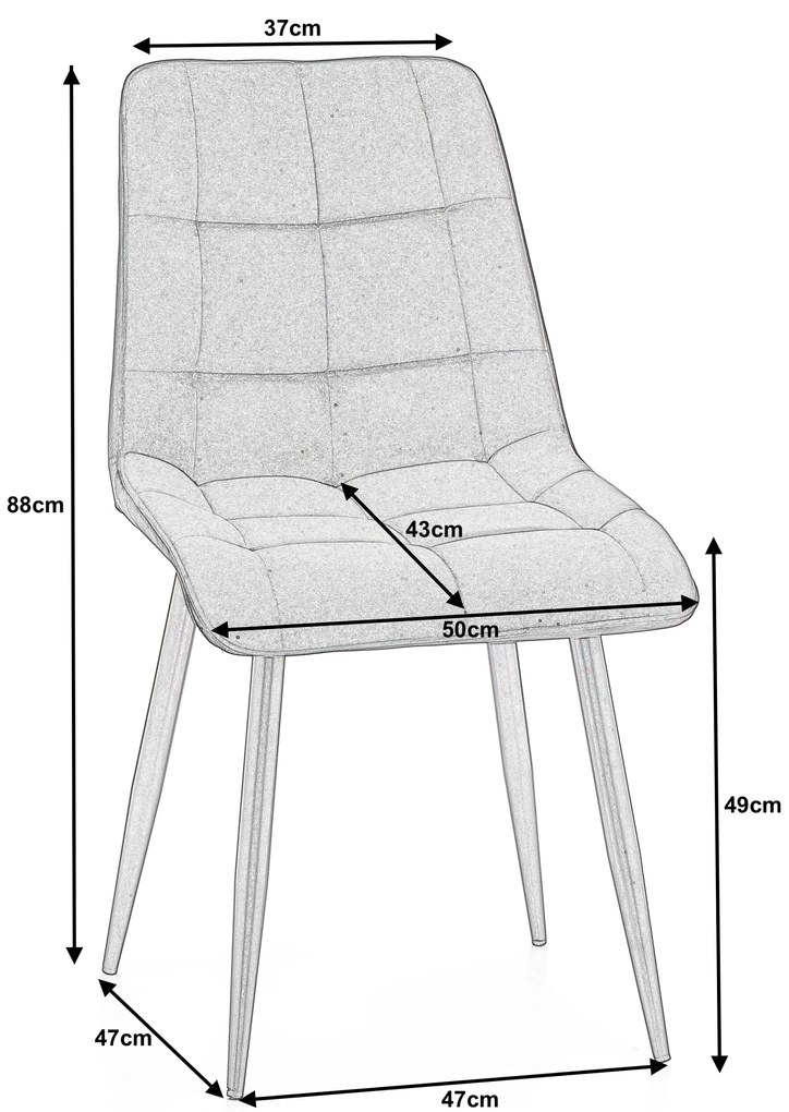 JAKS SCAUN DE SUFRAGERIE CHIC VELVET ALBASTRU