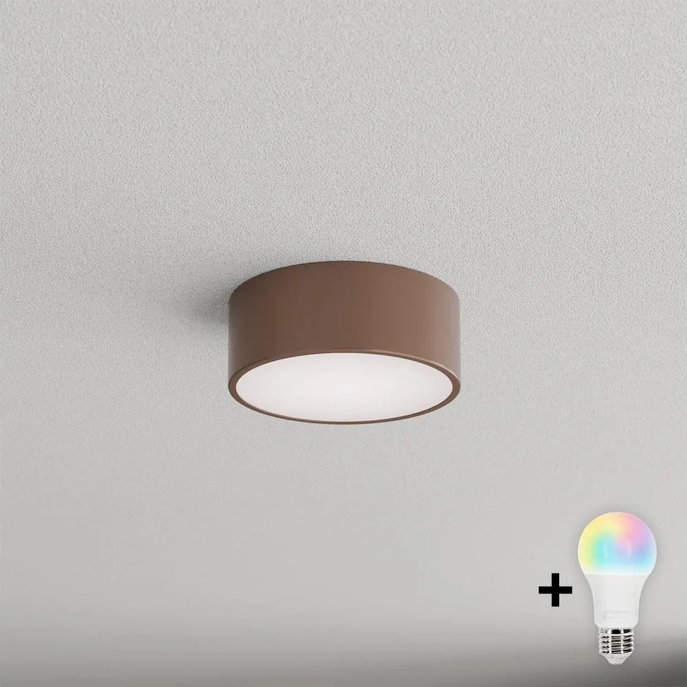 Brilagi - LED RGBW plafonieră CLARE 1xE27/12W/230V Ø 20 cm maro