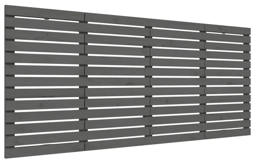 824690 vidaXL Tăblie de pat pentru perete, gri, 156x3x91,5 cm, lemn masiv pin