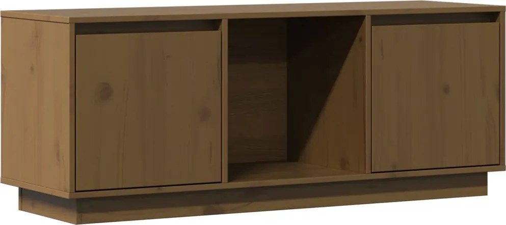 vidaXL Comodă TV, maro miere, 110,5x35x44 cm, lemn masiv de pin