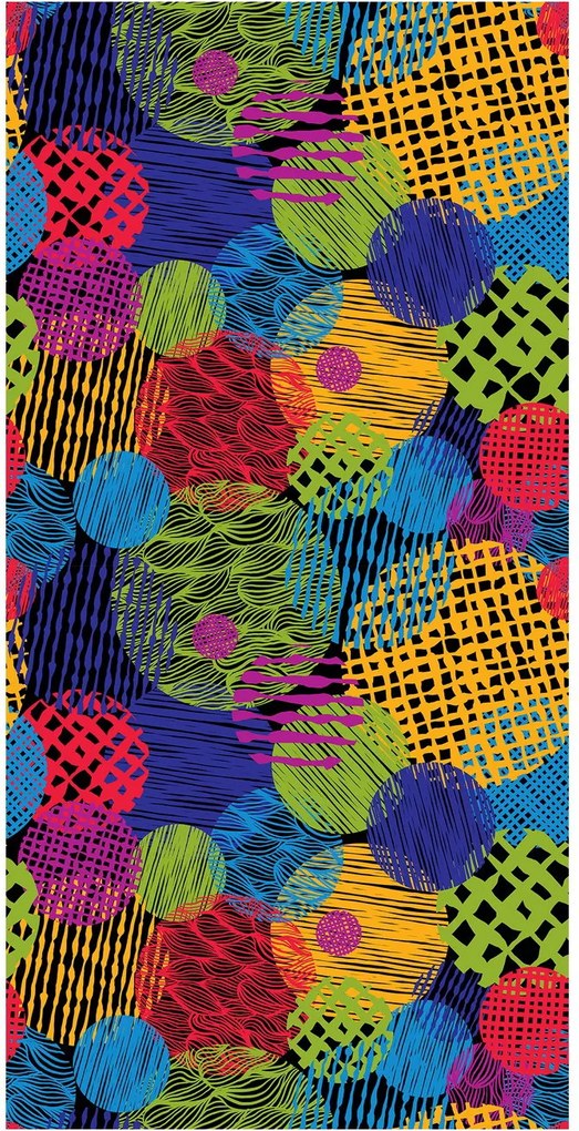 Tapet - Cercuri colorate pe fundal negru