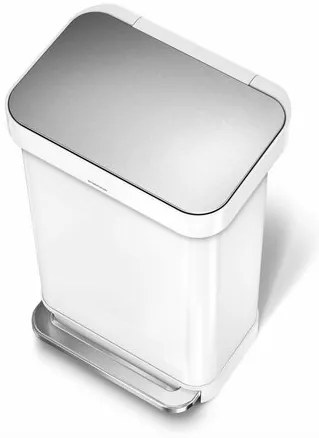 Simplehuman Coș cu pedale 45 l, alb