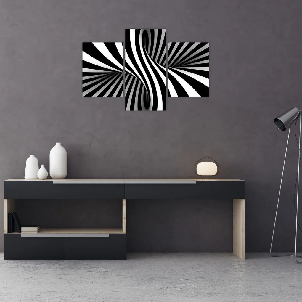 Tablou abstract cu dungi de zebră (90x60 cm)