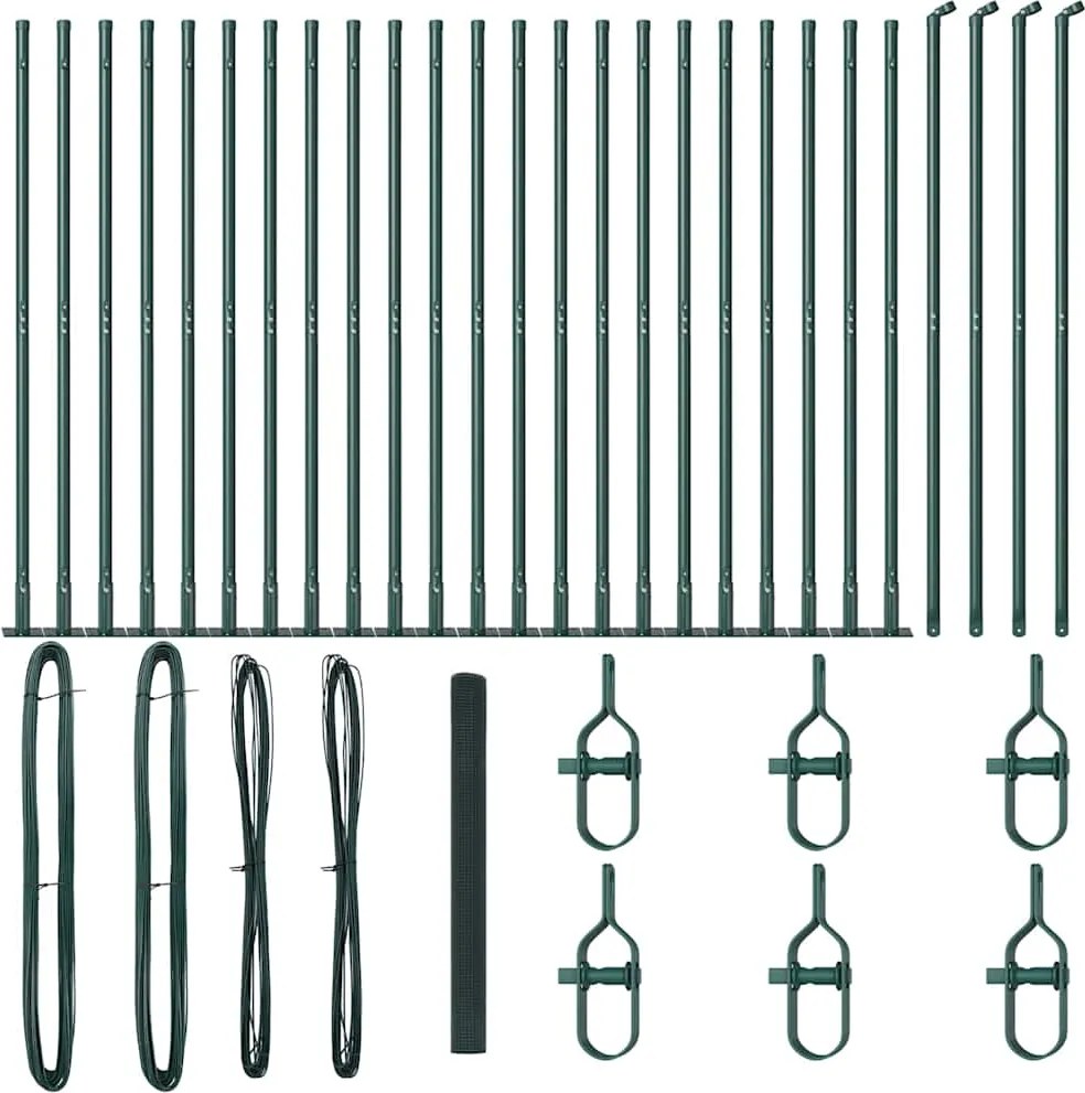 vidaXL Stâlp de gard. Verde 50 x 1,4 m (rulou plasă de 19 x 19 mm)