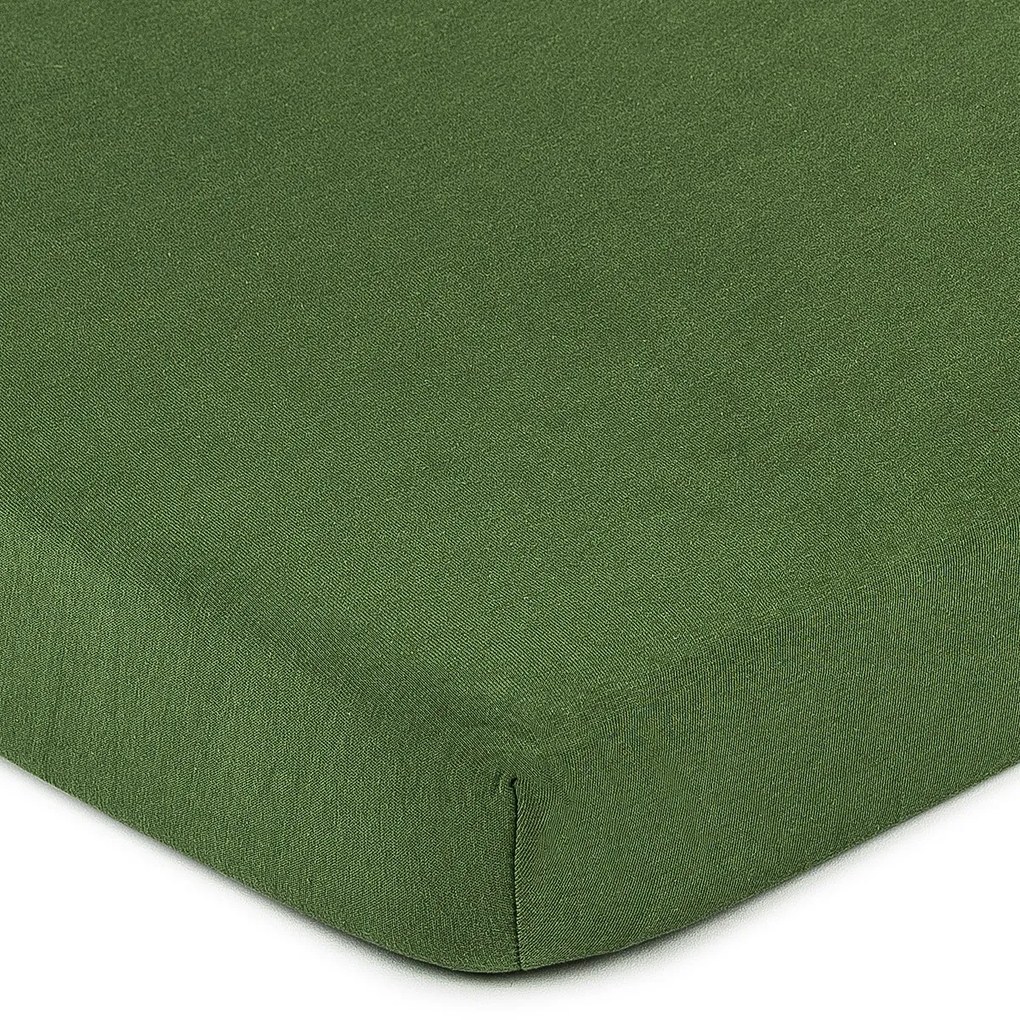 Cearşaf de pat 4Home jersey, verde măsliniu, 180 x 200 cm
