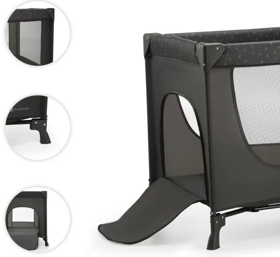 Pătuț de voiaj KINDERKRAFT JOY gri