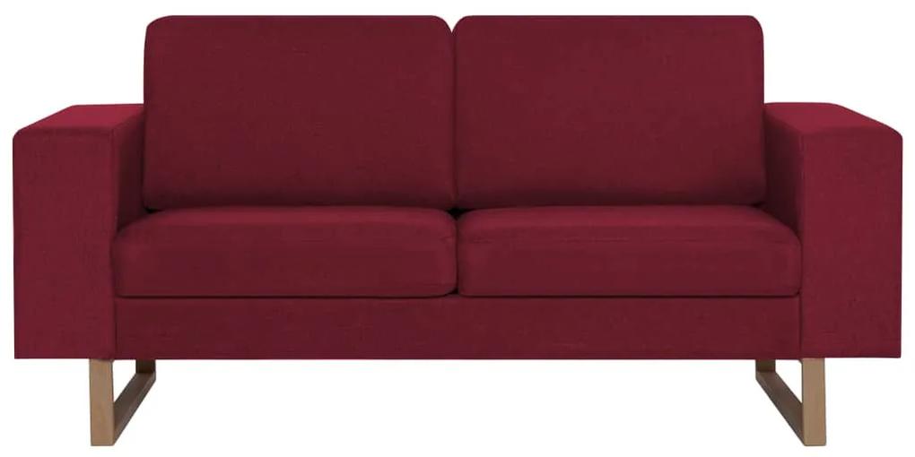 Set de canapele, 2 piese, bordo, material textil Bordo, 2 locuri + 3 locuri
