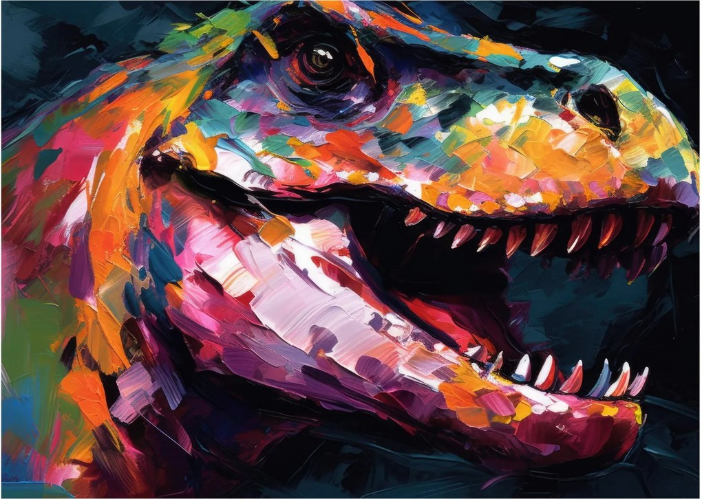 Tablou - Dinozaur, pictură (70x50 cm)