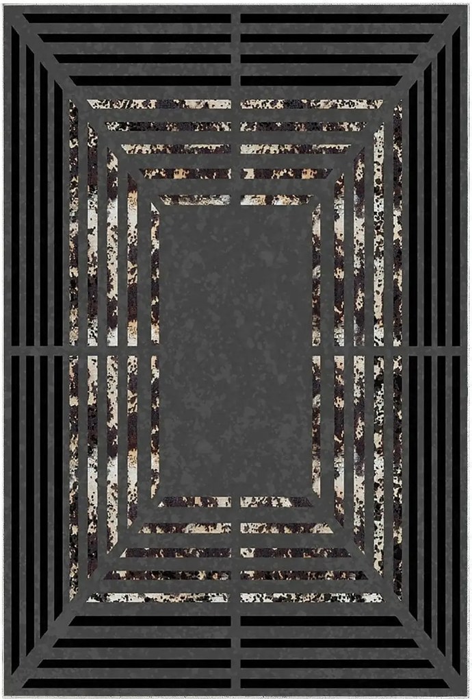 Covor M5131 - V2, 80x120 cm, forma dreptunghiulara, poliester, negru/g