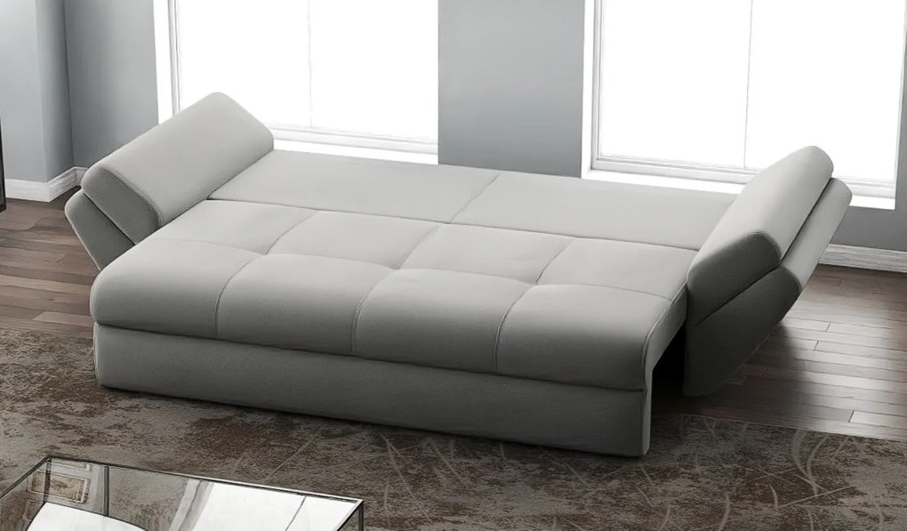 Canapea extensibilă dumonde cu ladă de depozitare si sezut confortabil din spuma high-density, Loana Royal Grey 250x100 cm