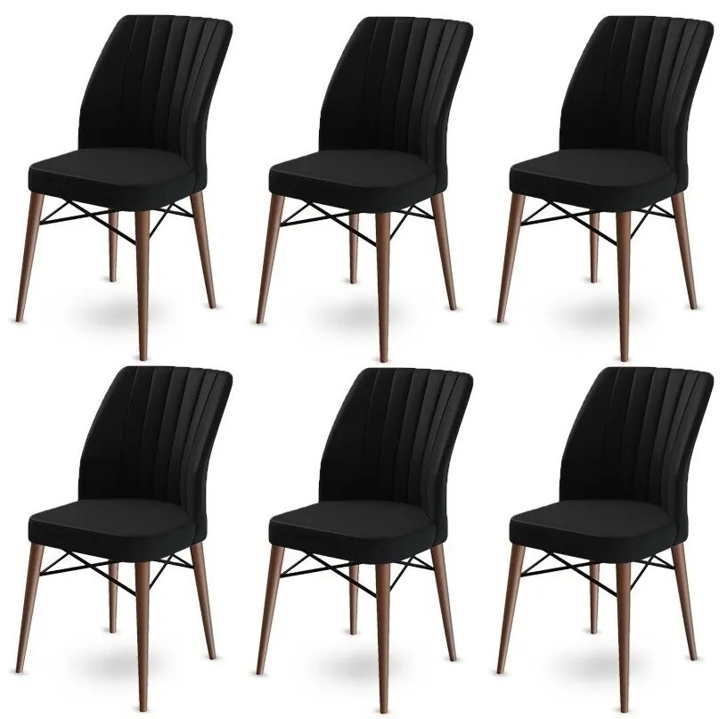 Set de scaune de sufragerie Flex Black, 6 buc.