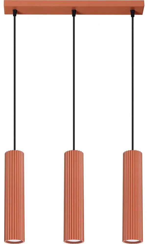 Lustră pe cablu Sollux SL.1632 KARBON 3xGU10/10W/230V roșu