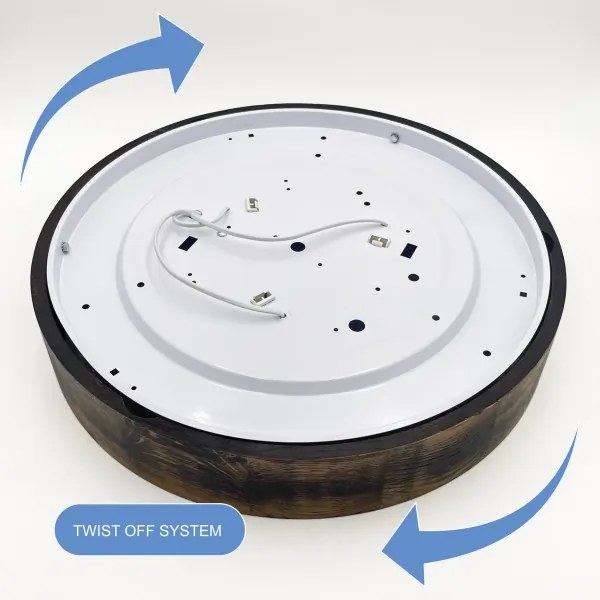 Plafonieră OAK SMOKY 3xE27/15W/230V ø 47,5 cm stejar/maro închis