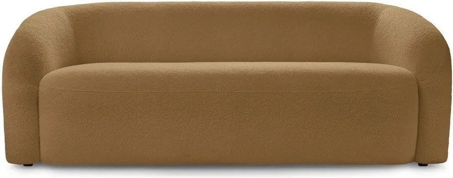 Canapea galben-muștar cu tapițerie din țesătură bouclé 193 cm Elina – Bobochic Paris