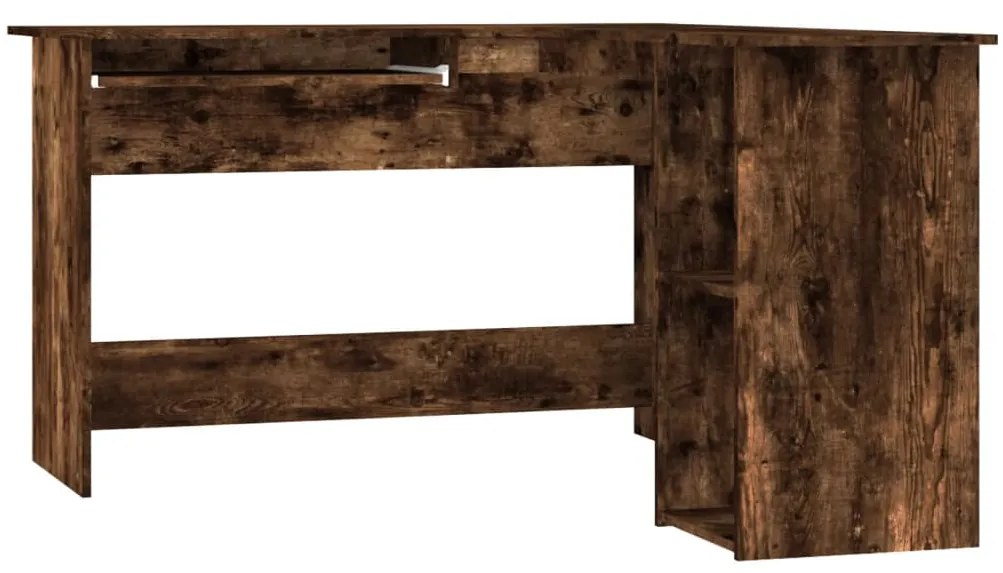 815384 vidaXL Birou de colț, stejar afumat, 120x140x75 cm, lemn prelucrat