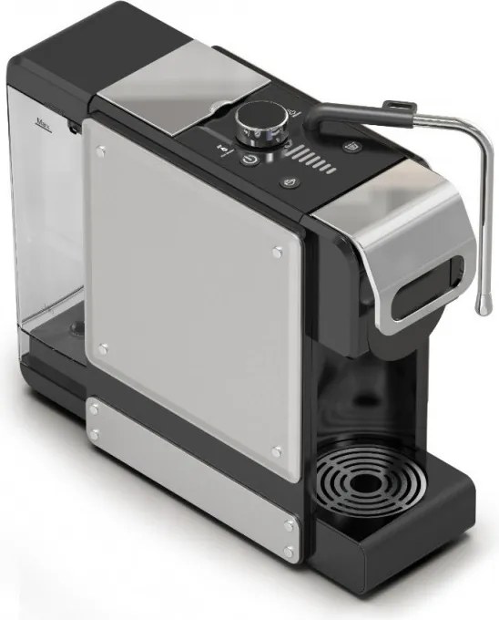 La mâna a doua: Espressor cafea macinata si capsule 8in1 Oliver Voltz OV51171N8M, 1450W, 1 L, 5 adaptoare, 19 bar, Negru/Argintiu