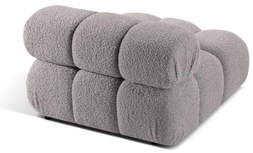 Modul pentru canapea modulară gri deschis cu tapițerie din țesătură bouclé (de mijloc) Bellis – Micadoni Home