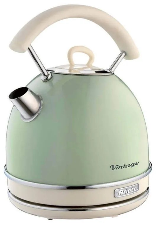 Ceainic electric Ariete VINTAGE 2877/04, 2000W, 1.7 L, Corp otel, Suprafata rece, Baza 360°, Verde