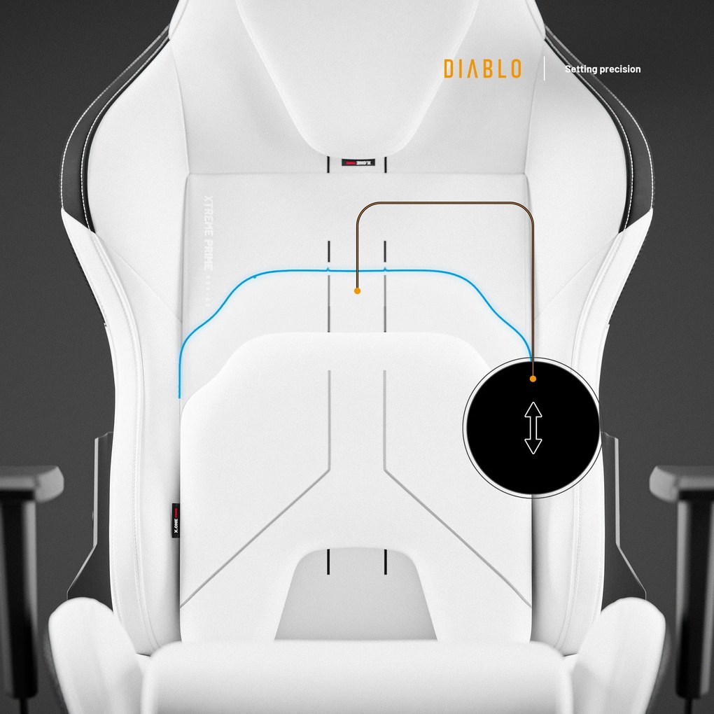 Scaun gaming alb Diablo X.One Prime, Normal Size, Ghosted White