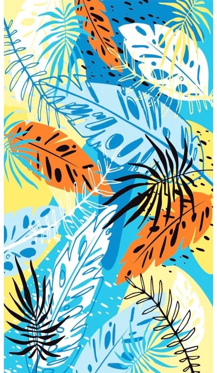 Poncho prosop de plaja SUMMER FRESH albastru-galben 80x145 cm