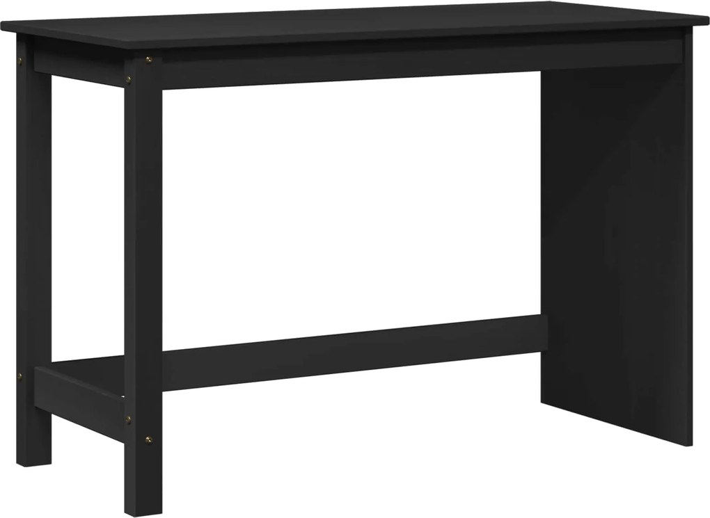 vidaXL Birou Negru 112 x 50 x 75 cm Lemn de pin masiv