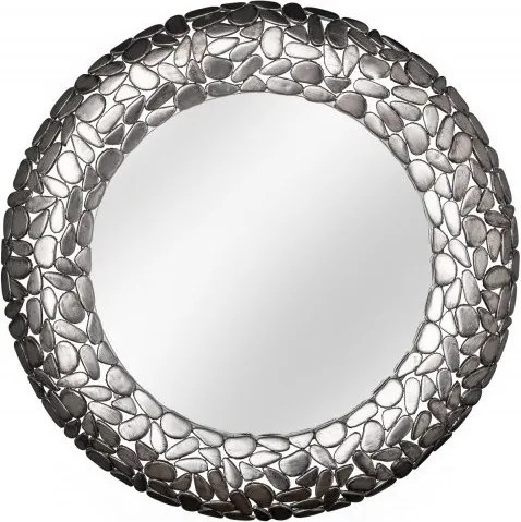 Oglinda de perete decorativa Stone Mosaic 82cm argintiu