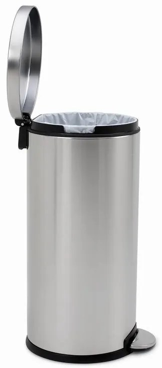 Coș rotund cu pedale 30 l, oțel mat, oțel inoxidabil
