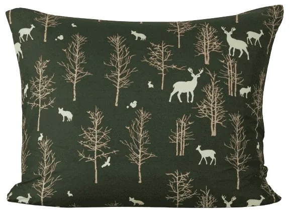 Fața de pernă din microfibra OAK DEER 70x90 cm, verde inchis